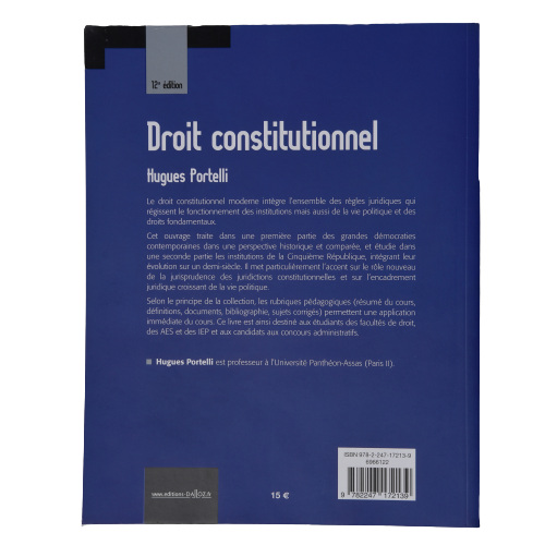 Droit constitutionnel - 12e éd. - Hugues Portelli - Français