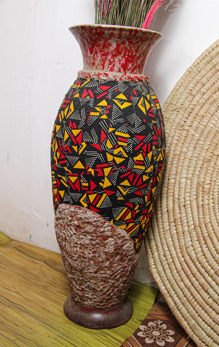 DIMITRI-TOURS-Vase-deco-en tissu africain