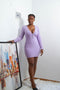 Robe moulante-Violette-Taille M-Femme