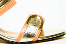 Coin  de gloire- Sandale-petit talon carré gris et orange clair-Pointure 39-40- Femme