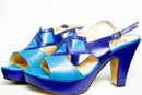 Coin de gloire- Chaussure talon- Bleu- Pointure 40-41- femme
