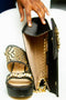 Coin de gloire-  Ensemble sac et sandales talon- noir- pointure 40-41- femme