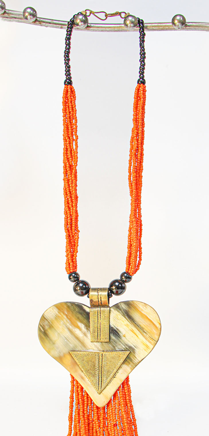 DIMITRI TOUR-Collier en perles-Orange