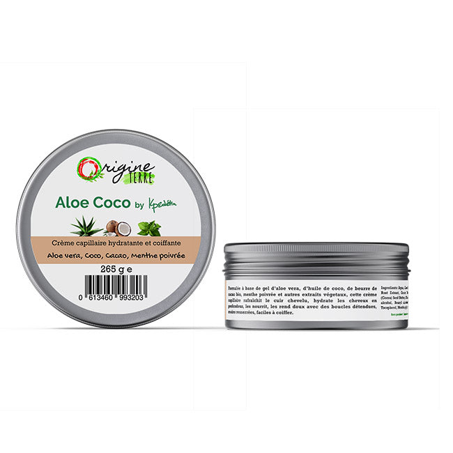 Origine terre-Aloe Coco by Kpêdétin, Crème capillaire hydratante et coiffante